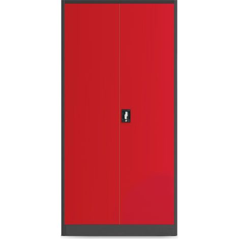 Armoire d'atelier et à outils BRUNO, 920 x 1850 x 500 mm, rouge anthracite (1/3)