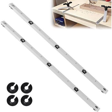Barre d'onglet de 450 mm. 2 rails de guidage réglables pour scie à onglet. en alliage d'aluminium avec rainure en T. outil de mesure pour scie circulaire sur table (1/5)