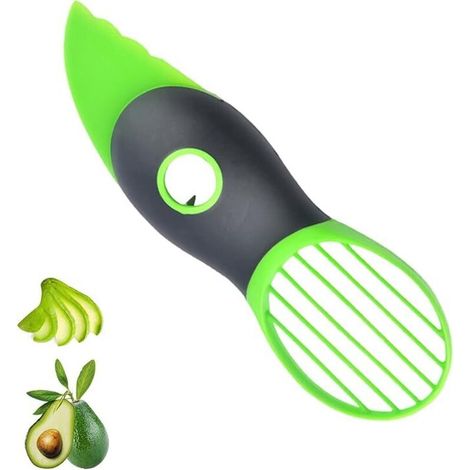 Trancheur d'avocat 3 en 1 - Éplucheur de fruits au beurre de karité, séparateur de pulpe, couteau en plastique, outils de légumes de cuisine, gadget de cuisine (1/4)