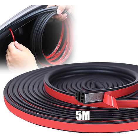 5M Joint de Porte Voiture Autocollante Caoutchouc bande d'étanchéité adaptée pour portes de voiture capot et coffre insonorisant et étanche universel (1/5)
