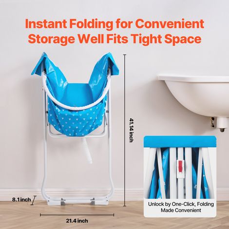 Baignoire Pliable Chien Station de Douche Surélevée Portable pour Animaux de Compagnie Peu Encombrante avec Drainage Efficace, pour Chiens Chats Petite Moyenne Taille Intérieur Extérieur, Bleu (1/5)
