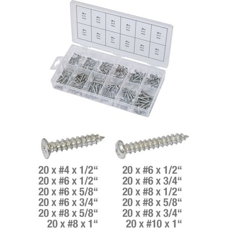 Assortiment de vis auto-taraudeuses métal et bois x240 - Assortiment de vis auto-taraudeuses métal et bois x240 (1/4)