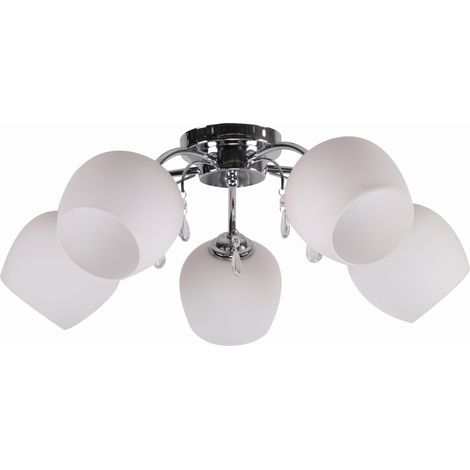 Lampadario Zachera 5 luci E27 bianco cromo Candellux (1/3)