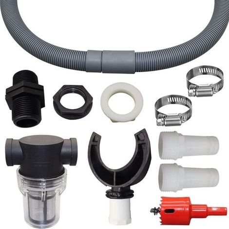 Tuyau de collecte d'eau de toit, collecteur de pluie, collecteur de pluie avec filtre, kit de collecteur de pluie, raccords en PVC, collecteur de descente (100 mm) (1/4)