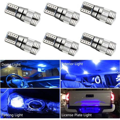 LED-Lampen für Standlicht, T10 W5W, 6 SMD-LED, Canbus, 12V, blaues Licht
