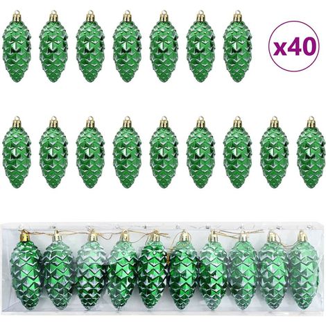 Bola de Piña de Navidad 40 pcs Verde vidaXL