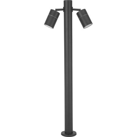 Forlight Pixa - Baliza de Jardín con 2 Focos Orientables GU10. Altura 81cm IP44 para Exterior. Color Negro