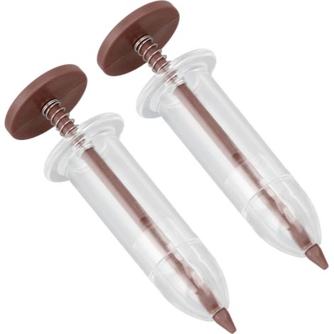2 Stück Mini-Saatgutstreuer, kleine Saatgutverteiler, verstellbarer Handsäer, Gartengerät, braun (1/5)