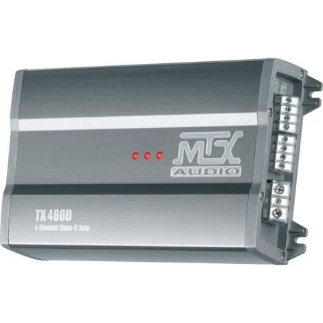 MTX TX480D Auto-Verstärker Klasse-D 4x120W RMS @2Ω oder 2x240W RMS @ 4Ω mit variablen Filtern