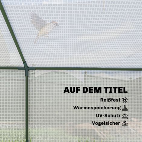 Serre avec fenêtre en aluminium, tunnel de jardin en maille PE, abri d'hivernage blanc 180 x 90 x 70 cm