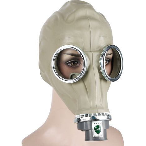 Masque à gaz en caoutchouc naturel, respirateur de protection intégrale sans cartouche.