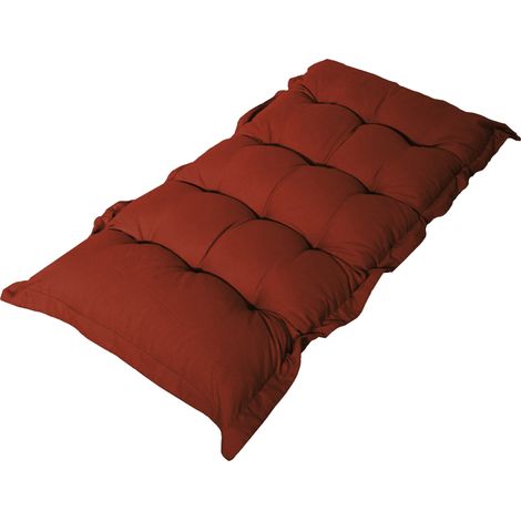 Coussin capitonné Confort Intérieur Extérieur 120x60cm - Terracotta (1/4)