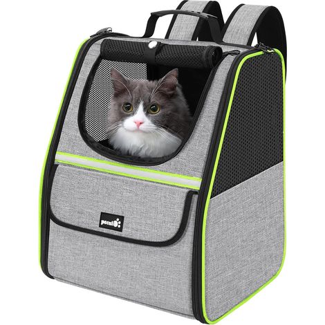 Sac à Dos Transport Chat et Chien Filet Respirant Sac de Voyage Portable pour Randonnée, Vélo et Avion- Confortable pour Petit Animal (Max 5kg)