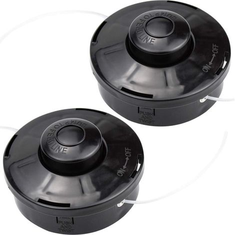 Lot de 2 Tête de débroussailleuse Universelle Nylon Bobine de Rechange de Tondeuse Débroussailleuse Tête De Coupe M10 X 1,25 pour Débroussailleuse Thermique à Essence-- (1/5)
