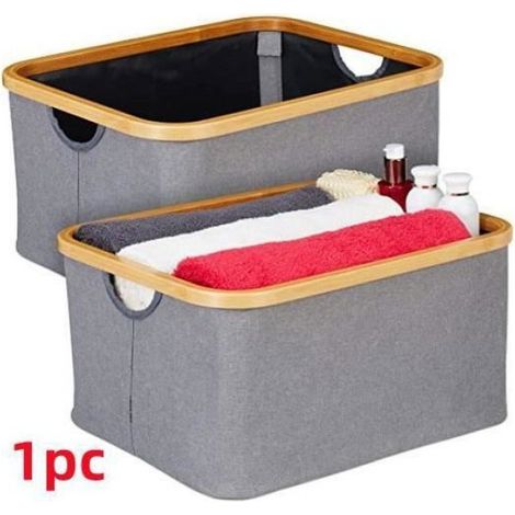Boîte de rangement - Non spécifié - Cube pliant - Tissu Oxford - 45x30x22cm - Gris Gris (1/4)