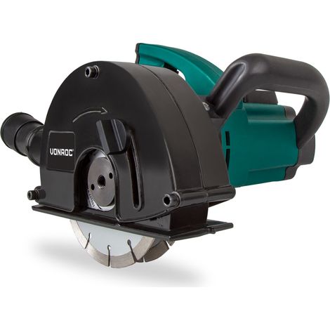 VONROC Scanalatrice per tracce muro 1700W-150mm. Include 2 dischi diamantati e sacca portautensili