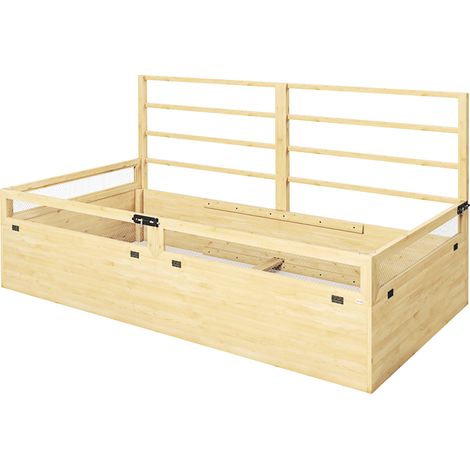 Bac à plantes en bois avec treillage, jardinière surélevée 183 x 98,5 x 95 cm pour jardin et balcon (1/5)