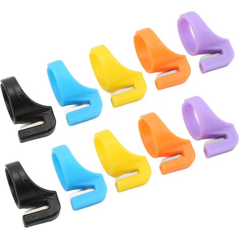 10 coupe-anneaux à lame fendue, ouverture automatique, matériau plastique sûr et tranchant, anneaux de différentes couleurs (1/5)