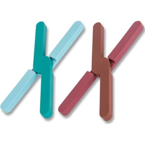 Dessous de Plat - Silicone - Pliable - Antidérapant - Résistant à la Chaleur - 2 pcs (1/4)