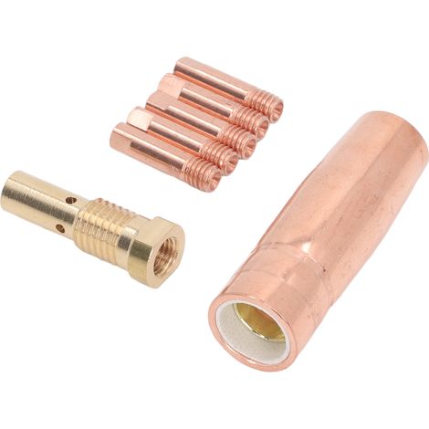 Kit de buse de protection tout cuivre de 0,9 mm pour torches de soudage MIG avec tête de buse de 0,9 mm, compatible avec Century FC90/80GL Forney Easy Weld Titanium Easy Flux Lincoln Craftsman Ch (1/5)