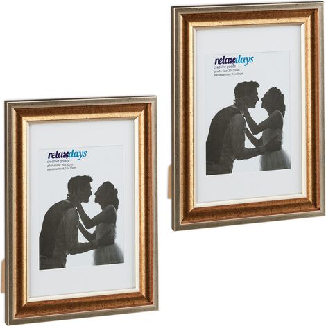Set di 2 portafの写真 design antico 36,5 x 26,5 x 2 cm da appoggiare o appendere decorativo in plastica bianca 130013206