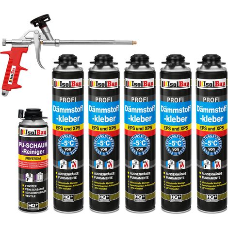 Dämmstoffkleber 750ml PU-Klebeschaum Perimeterkleber PU-Reiniger Schaumpistole (1/5)
