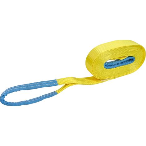 Sangle de traction 6 tonnes - 10m x 50mm - sangle de remorquage - légère - extensible - sangle de traction 4x4 - 2 boucles