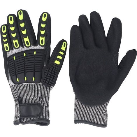 Gants de sécurité pour le travail, gants anti-choc pour hommes et femmes, gants robustes anti-coupures antidérapants avec gants compatibles avec les écrans tactiles et offrant une protection contre le (1/5)