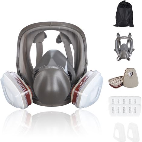 Máscara antigás antivaho 16 en 1, respirador facial completo, respirador para pintura industrial en aerosol, filtro de seguridad laboral, protección contra formaldehído. (1/3)