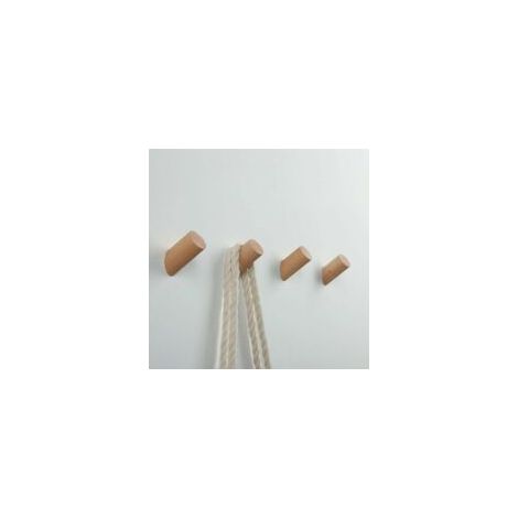 Wandhaken aus Holz, 5er-Set, naturbelassen, für Schals, Hüte, Taschen, Handtücher, Schlafzimmerdekoration, 30 mm Durchmesser (1/5)