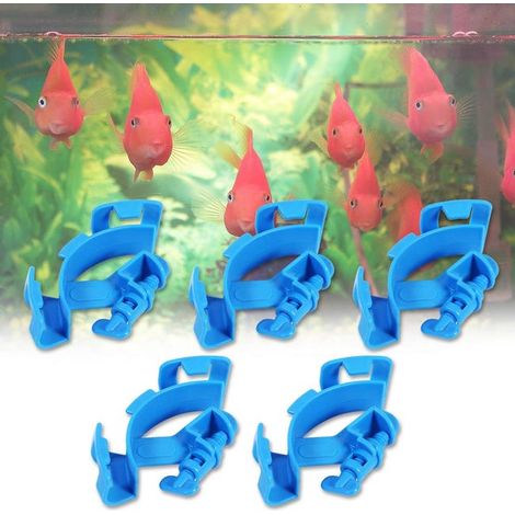 Supporto per tubo di filtraggio dell'acqua per acquario per pesci, tubo di montaggio blu (1/4)