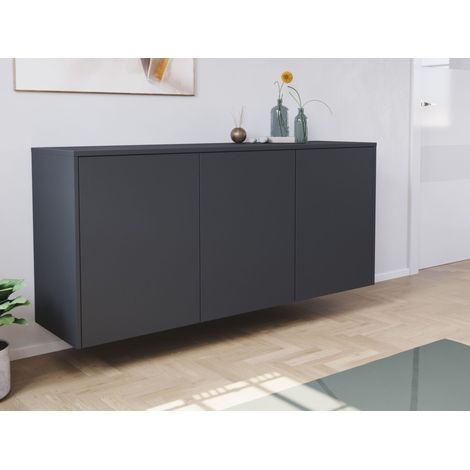Design Sideboard Kommode Genesis B hängend 150cm 3 Türen Grafit (1/5)