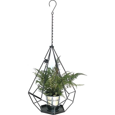DanDiBo Blumenampel Innen Metall Wand Hängepflanzen 82 cm 96075 L mit Tür 6 Ecken Pflanzenhänger Blumenhänger Topfhänger Blumen Blumentopfhänger Hängetopf (1/5)