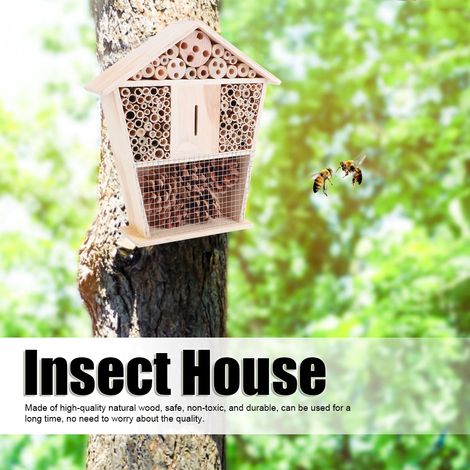 Abri à insectes en bois pour le jardinage, petit nid, artisanat décoratif pour abeilles et punaises (1/5)