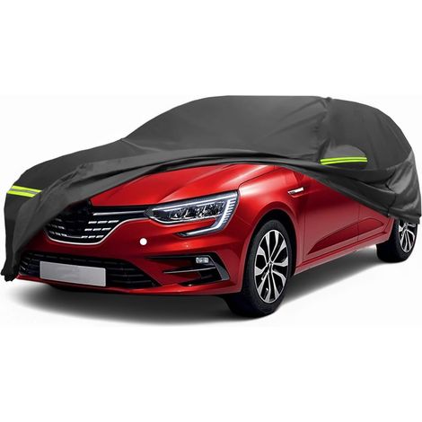 Housse Voiture pour Mégane IV 16-23 1pc Noir, 210D-PU, Extérieur, Tout Temps, Étanche, Coupe-Vent, Protection Solaire, Fermeture Éclair Porte Conducteur (1/5)
