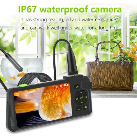 Endoscope industriel avec écran couleur IPS de 4,5 pouces Photos 1080P Vidéos Caméra serpent 8 lumières LED Endoscope Inspection de 2 millions de pixels (1/5)