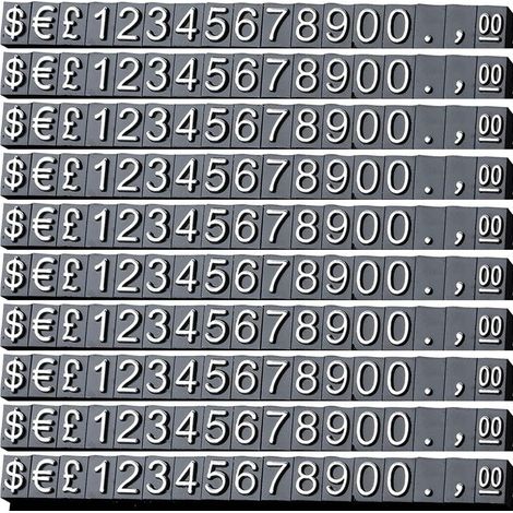 Juego de 170 cubos ajustables para mostrar precios de joyería, relojes, anillos y precios en dólares, color negro. (1/4)