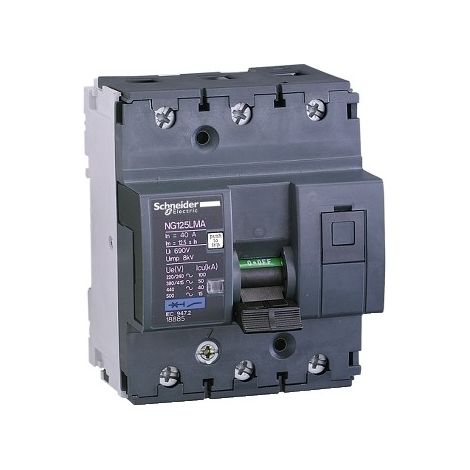 Schneider 18880 Motor circuit breaker NG125LMA - 6,3 A - 3P 3d - magnetic trigger