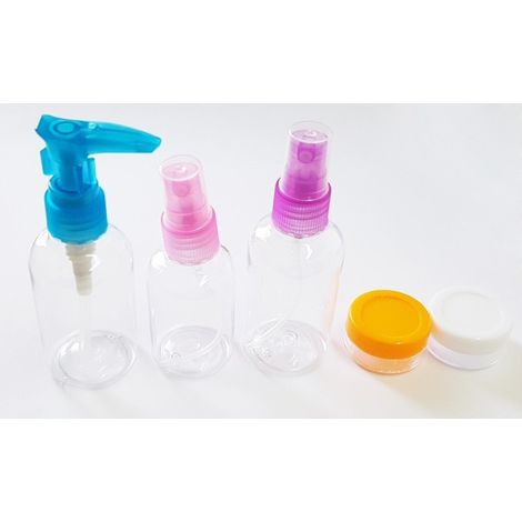 Set 5 Porte Liquides Conteneurs Bouteilles En Plastique Avion Voyage Bagages Crème