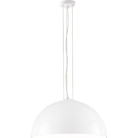 Suspension En Verre Blanc Opale, Structure En Métal Et Aluminium, Design Moderne Et Minimaliste, Culot E27, D.50 X H.175 Cm - Marque Perenz Officiel (1/3)