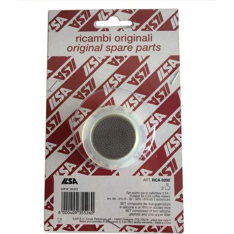Ilsa Set 2 Juntas + 1 Filtro Acero para Cafetera 2 Tazas