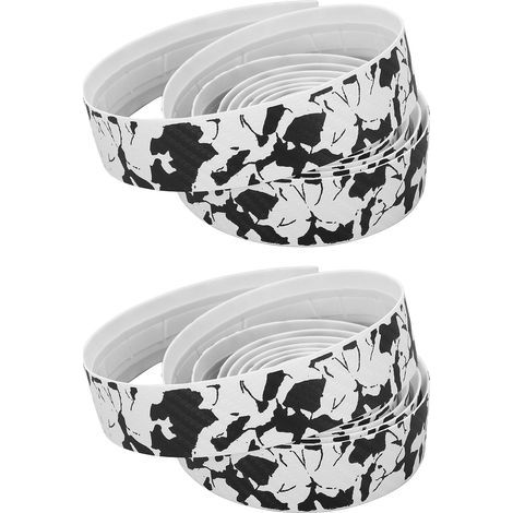 Ruban antidérapant absorbant pour guidon de vélo de route, noir et blanc, confort et adhérence.
