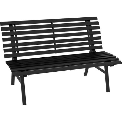 Banc de jardin à lattes CHARLIE noir (1/5)