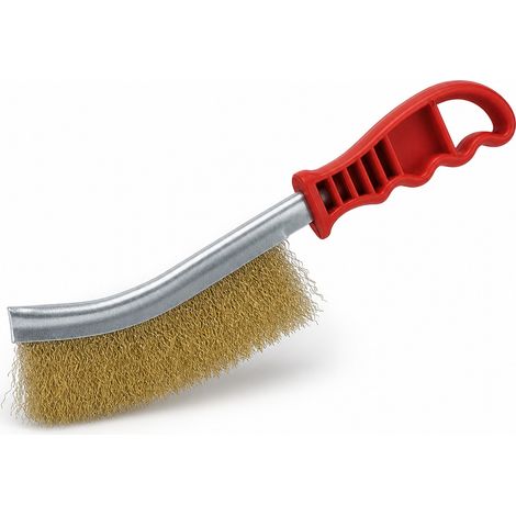 Brosse de nettoyage en forme de couteau, manche plastique — grattoir en fil d'acier pour barbecue et grilles (1/5)