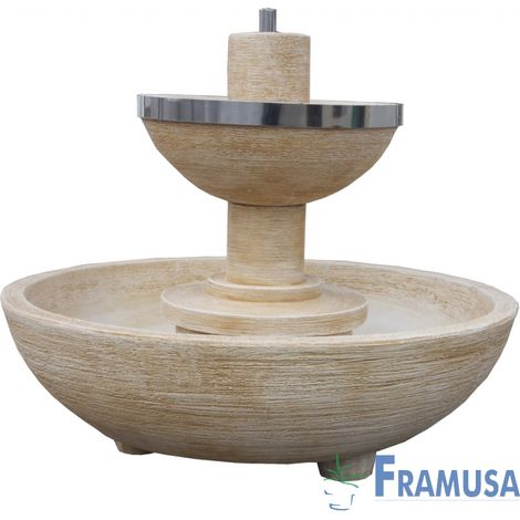 FUENTE DE PIEDRA ARTIFICIAL CASCADA XAMOS OCRE CON BOMBA PARA JARDIN