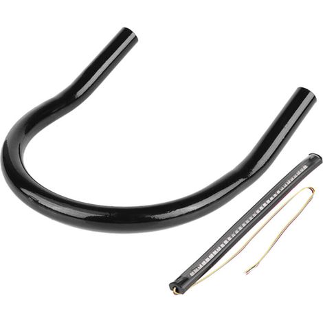 Black Motorcycle Rear Seat Buckle Hoop Support, LED Light, DIY Accessory for Night Riders (210mm Bent Tube) (1/5)
