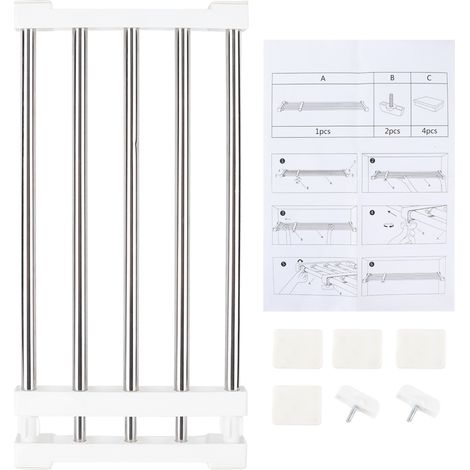 Séparateur Réglable En Acier Inoxydable Pour Placard Et Étagère Organisation Intérieure 1 Pièce (1/5)