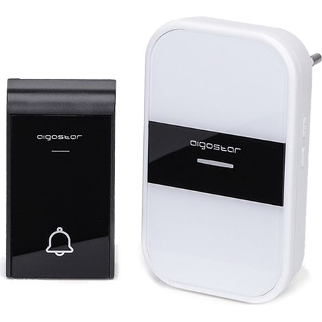 CAMPANELLO SENZA FILI WIRELESS DIGITALE IP44 PORTE CASA UFFICIO AIGOSTAR BIANCO (1/7)