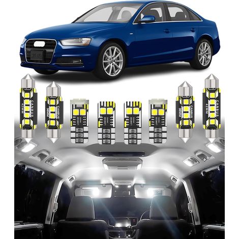 Kit d'éclairage LED intérieur pour voiture - Remplacement pour A4 S4 RS4 B8 8K Sedan Avant 2008-2016, éclairage intérieur blanc 6000K, 16 pièces (1/5)