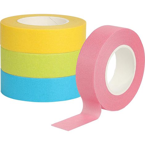 4 rouleaux de ruban adhésif arc-en-ciel, ruban de masquage coloré, ruban Washi inscriptible, rubans adhésifs décoratifs pour la décoration DIY et les loisirs créatifs (peinture, bricolage). (1/5)